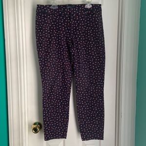 Old Navy Dark Blue Floral Print Capri Pants